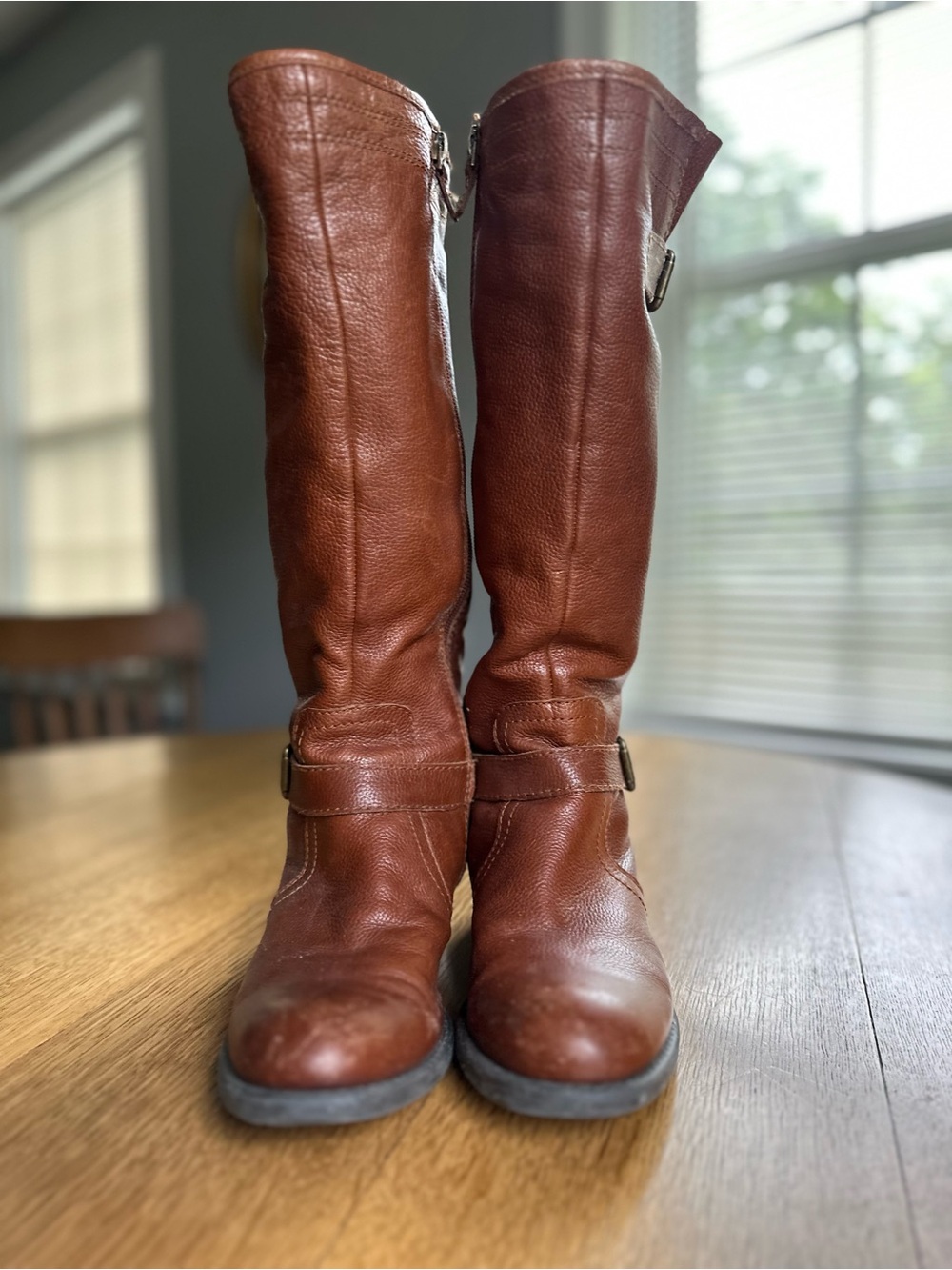 Franco Sarto Pammy Knee-High Leather Riding Boots Size 6